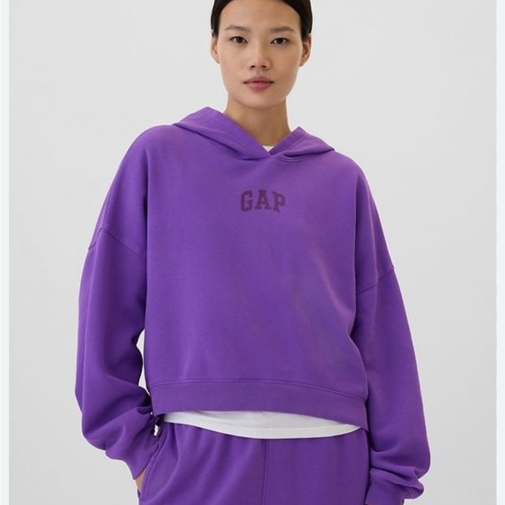Relaxed Gap Mini Logo Cropped Hoodie & Pants SET
